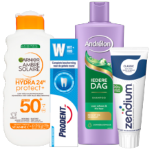 Alle Andrélon, Ambre Solaire, Hawaiian Tropic, Prodent of Zendium